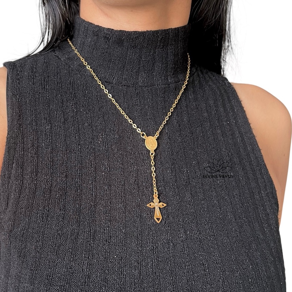 Rosary Style Necklace | Blessed Mother & Jesus Crucifix 🙏🏼 Handmade With Love